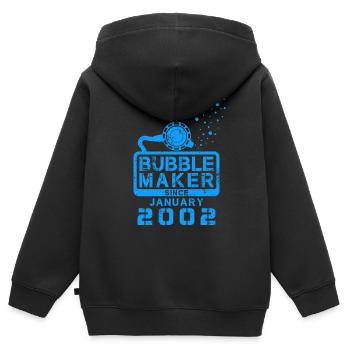 Plongeur Birthday Bubblemaker depuis janvier 2002 - Sweat Premium à capuche zippé enfant bio - noir - Dos - AI Model Kid Male (0cm)