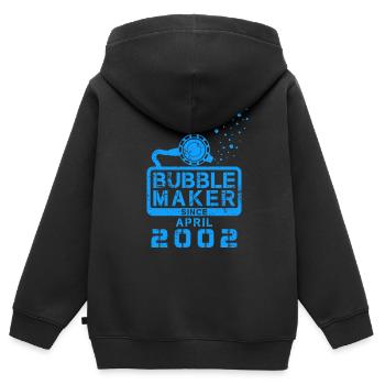 Plongeur Birthday Bubblemaker depuis avril 2002 - Sweat Premium à capuche zippé enfant bio - noir - Dos - AI Model Kid Male (0cm)