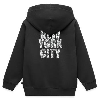 New York City USA Amerika Bundesstaat - Kinder Premium Organic Zip Hoodie - Schwarz - Hinten - AI Model Kid Male (0cm)