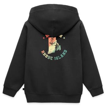 Fabriqué à Rhode Island États-Unis - Sweat Premium à capuche zippé enfant bio - noir - Dos - AI Model Kid Male (0cm)