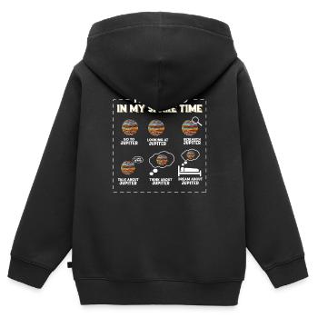 Jupiter - Sweat Premium à capuche zippé enfant bio - noir - Dos - AI Model Kid Male (0cm)