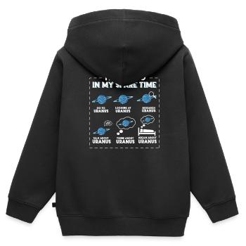 Uranus - Sweat Premium à capuche zippé enfant bio - noir - Dos - AI Model Kid Male (0cm)