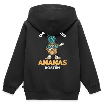 Das ist mein Ananas Kostüm, Ananas - Kinder Premium Organic Zip Hoodie - Schwarz - Hinten - AI Model Kid Male (0cm)