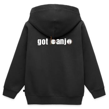 Chemises Banjo Pour Hommes Bluegrass Appalachia Folk - Sweat Premium à capuche zippé enfant bio - noir - Dos - AI Model Kid Male (0cm)