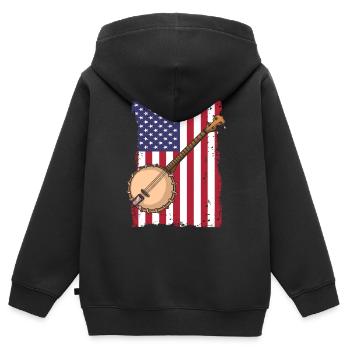 Banjo - Kinder Premium Organic Zip Hoodie - Schwarz - Hinten - AI Model Kid Male (0cm)