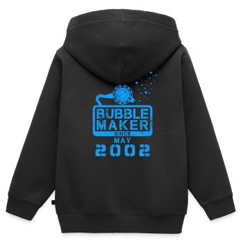 Plongeur Birthday Bubblemaker depuis mai 2002 - Sweat Premium à capuche zippé enfant bio - noir - Dos - AI Model Kid Male (0cm)