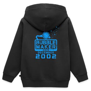 Plongeur Birthday Bubblemaker depuis décembre 2002 - Sweat Premium à capuche zippé enfant bio - noir - Dos - AI Model Kid Male (0cm)