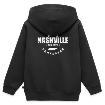 Tennessee Nashville Est. 1972 USA Amerika - Kinder Premium Organic Zip Hoodie - Schwarz - Hinten - AI Model Kid Male (0cm)