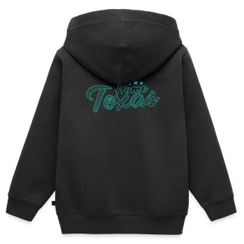 Accueil Texas États-Unis Amérique État - Sweat Premium à capuche zippé enfant bio - noir - Dos - AI Model Kid Male (0cm)