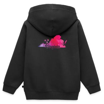 Virginia Karte USA Amerika Bundesstaat - Kinder Premium Organic Zip Hoodie - Schwarz - Hinten - AI Model Kid Male (0cm)