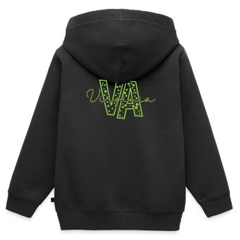 Virginia VA Buchstabe USA Amerika - Kinder Premium Organic Zip Hoodie - Schwarz - Hinten - AI Model Kid Male (0cm)