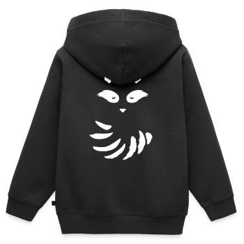 Augen Ohren Nase und Schwanz eines Waschbären - Kinder Premium Organic Zip Hoodie - Schwarz - Hinten - AI Model Kid Male (0cm)