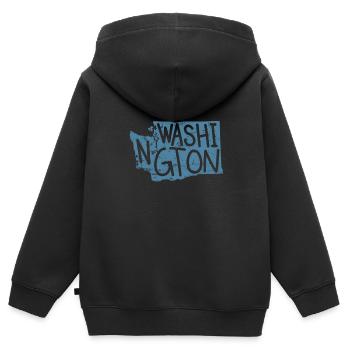 Washington États-Unis Amérique État - Sweat Premium à capuche zippé enfant bio - noir - Dos - AI Model Kid Male (0cm)