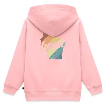 Wisconsin Home USA Amerika Bundesstaat - Kinder Premium Organic Zip Hoodie - Rosa - Hinten - AI Model Kid Female (0cm)