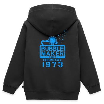 Diver Birthday Bubblemaker since February 1973 - Kids Premium Organic Zip-up Hoodie - black - Back - AI Model Kid Male (0cm)