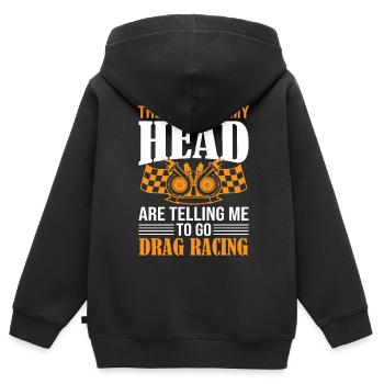 Les voix dans ma tête me disent d’aller Drag Ra - Sweat Premium à capuche zippé enfant bio - noir - Dos - AI Model Kid Male (0cm)