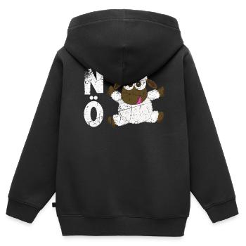 Statement Nö keine Lust Kein Bock - Kinder Premium Organic Zip Hoodie - Schwarz - Hinten - AI Model Kid Male (0cm)