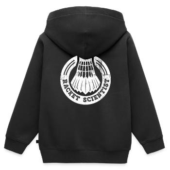Schläger Wissenschaftler Racket Scientist - Kinder Premium Organic Zip Hoodie - Schwarz - Hinten - AI Model Kid Male (0cm)