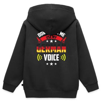 Zwinge Mich Nicht Meine Deutsche Stimme Deutsch - Kinder Premium Organic Zip Hoodie - Schwarz - Hinten - AI Model Kid Male (0cm)