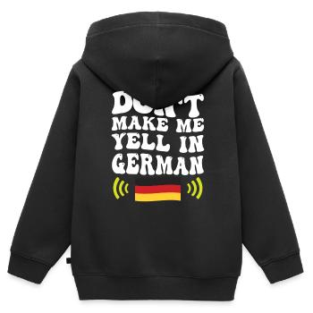 Ne me forcez pas à crier la voix allemande - Sweat Premium à capuche zippé enfant bio - noir - Dos - AI Model Kid Male (0cm)