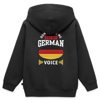 Zwinge Mich Nicht Meine Deutsche Stimme Deutsch - Kinder Premium Organic Zip Hoodie - Schwarz - Hinten - AI Model Kid Male (0cm)