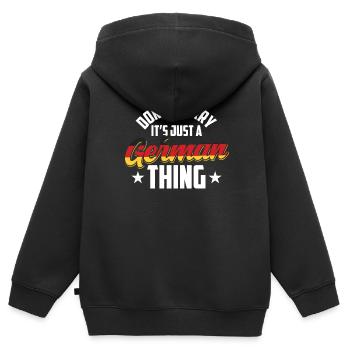 Keine Angst Ist Nur Eine Deutsche Sache Deutsch - Kinder Premium Organic Zip Hoodie - Schwarz - Hinten - AI Model Kid Male (0cm)