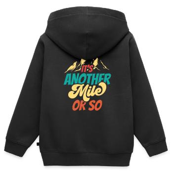Eine Weitere Meile Oder So Wanderung Halbe Meile - Kinder Premium Organic Zip Hoodie - Schwarz - Hinten - AI Model Kid Male (0cm)