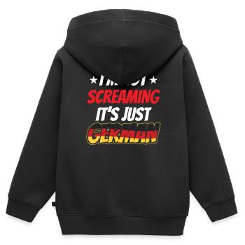 Ich Schreie Nicht Es Ist Nur Deutsch Deutschland - Kinder Premium Organic Zip Hoodie - Schwarz - Hinten - AI Model Kid Male (0cm)