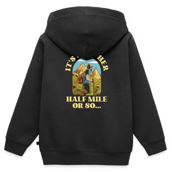 Es Ist Noch Eine Halbe Meile Oder So Wanderung - Kinder Premium Organic Zip Hoodie - Schwarz - Hinten - AI Model Kid Male (0cm)