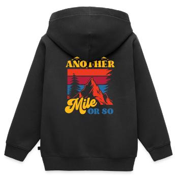 Eine Weitere Meile Oder So Wanderung Halbe Meile - Kinder Premium Organic Zip Hoodie - Schwarz - Hinten - AI Model Kid Male (0cm)