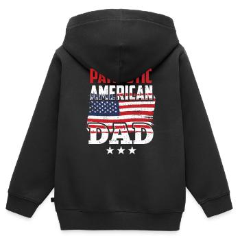 Patriotic American Father US Patriot USA - Kids Premium Organic Zip-up Hoodie - black - Back - AI Model Kid Male (0cm)