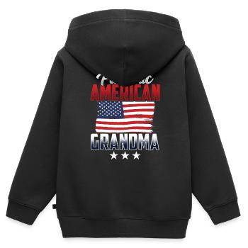 Patriotic American Grandmother Patriot US - Kids Premium Organic Zip-up Hoodie - black - Back - AI Model Kid Male (0cm)