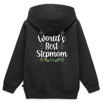 The best stepmother in the world foster mother child - Kids Premium Organic Zip-up Hoodie - black - Back - AI Model Kid Male (0cm)