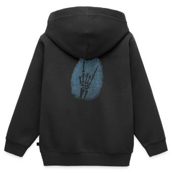 Genre de musique Heavy Metal Fingerprint - Sweat Premium à capuche zippé enfant bio - noir - Dos - AI Model Kid Male (0cm)