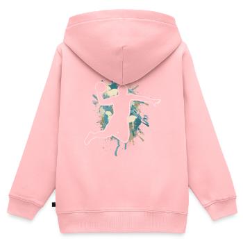 Joueurs de basket-ball - Sweat Premium à capuche zippé enfant bio - rose - Dos - AI Model Kid Female (0cm)