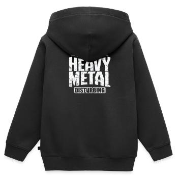 Heavy Metal Disburbing Music Band Genre - Sweat Premium à capuche zippé enfant bio - noir - Dos - AI Model Kid Male (0cm)