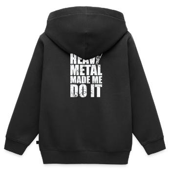 Heavy Metal Made me do it Music Band - Sweat Premium à capuche zippé enfant bio - noir - Dos - AI Model Kid Male (0cm)