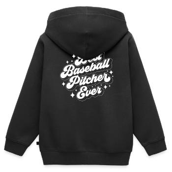 Bester Baseball Pitcher Aller Zeiten Werfer Hobby - Kinder Premium Organic Zip Hoodie - Schwarz - Hinten - AI Model Kid Male (0cm)