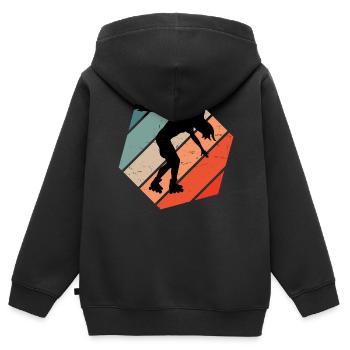 Herren Roller Skating Roller Skates Roller Skating - Kinder Premium Organic Zip Hoodie - Schwarz - Hinten - AI Model Kid Male (0cm)