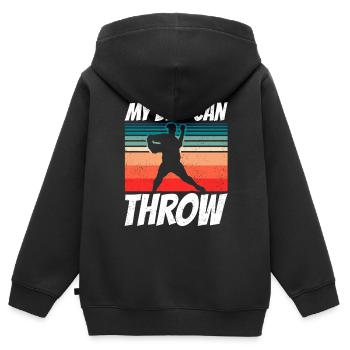 Mein Bruder Kann Werfen Werfer Baseball Pitcher - Kinder Premium Organic Zip Hoodie - Schwarz - Hinten - AI Model Kid Male (0cm)