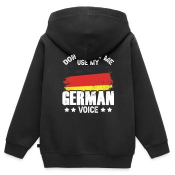 Zwinge Mich Nicht Meine Deutsche Stimme Deutsch - Kinder Premium Organic Zip Hoodie - Schwarz - Hinten - AI Model Kid Male (0cm)