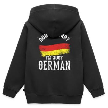 Keine Sorge Ich Bin Nur Deutscher Deutsch Stimme - Kinder Premium Organic Zip Hoodie - Schwarz - Hinten - AI Model Kid Male (0cm)