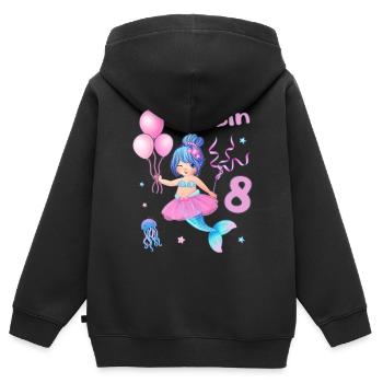 Meerjungfrau Ballerina Geburtstag Mädchen 8 Jahre - Kinder Premium Organic Zip Hoodie - Schwarz - Hinten - AI Model Kid Male (0cm)