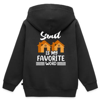 Vendu est mon mot préféré Agent immobilier - Sweat Premium à capuche zippé enfant bio - noir - Dos - AI Model Kid Male (0cm)