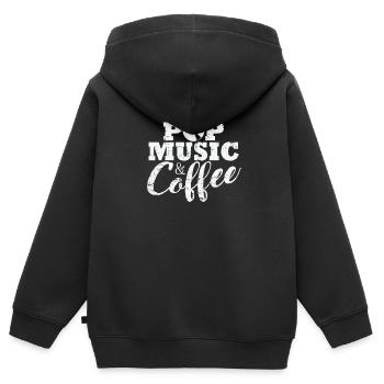 Pop Music and Coffee Sänger Stars - Kinder Premium Organic Zip Hoodie - Schwarz - Hinten - AI Model Kid Male (0cm)