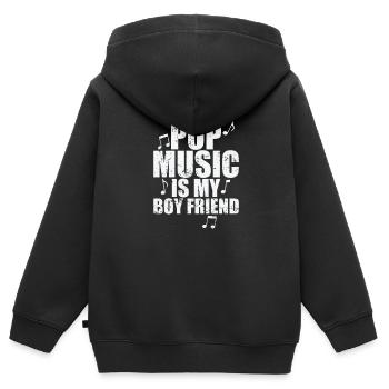 Pop Music is my Boyfriend Sänger Stars - Kinder Premium Organic Zip Hoodie - Schwarz - Hinten - AI Model Kid Male (0cm)