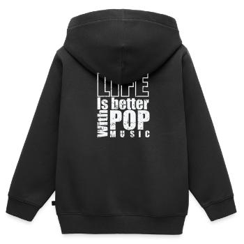 Life is better with Pop Music Sänger Stars - Kinder Premium Organic Zip Hoodie - Schwarz - Hinten - AI Model Kid Male (0cm)