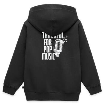 Thankful for Pop Music Sänger Stars - Kinder Premium Organic Zip Hoodie - Schwarz - Hinten - AI Model Kid Male (0cm)