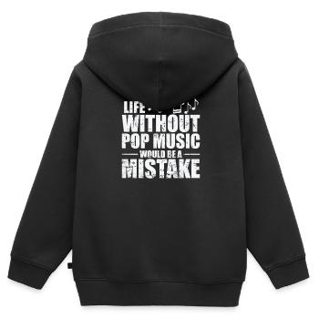 Life without Pop Music is a Mistake Sänger - Kinder Premium Organic Zip Hoodie - Schwarz - Hinten - AI Model Kid Male (0cm)
