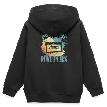 Pop Music Matters R'n'B Sänger Stars - Kinder Premium Organic Zip Hoodie - Schwarz - Hinten - AI Model Kid Male (0cm)